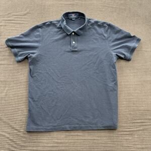 Vineyard Vines Polo Shirt Men Large Blue Cotton Golf Golfing Preppy Casual.